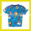 2016 Fashion Products Bros Baby Rinne Flying in the Sky with Balloons Girl Cotton Printed Short Sleeve Blue T-Shirt