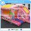 2016 Inflatable Moonwalk Bounce House For Kids , Pink Inflatable Princess Bouncer Slide