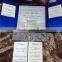 Silver Ribbon Thailand style super navy luxury Silk invitation box with beautiful box
