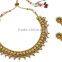 Indian Gold Plated Designer Topaz Colour Necklace Set