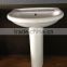 FH2040 Washbasin With Full Pedetal Sanitary Ware Ceramics Bathroom Design