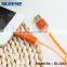 Gleese Multi-function 2 in 1 Fast Charge Micro USB Data Cable Flat Noodle Crystral Side Cable for Android Ipad