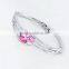 Cheap price wholesale white clear rhinestone silver brand bangle