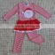 Winter Kids Long Sleeve Polka Dots Penguin Ruffle Christmas Children's Clothing Outfits