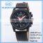 Sport style nickel free leather band hand watch for man