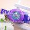 Fashion promotional cheap plastic case silicon quartz watch for women