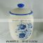 Elegant ceramic tea canisters,ceramic tea container with blue flower painting