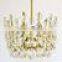 530-13 Austrian Brass and Crystal Basket Chandelier, 1950s