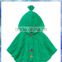 100% cotton green girls knit hooded poncho/kids poncho/cotton poncho for kids