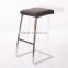 Solid stainless steel metal bar stool with step legs