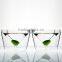 top quality borosilicate glass double wall stemless martini glass