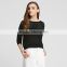 Lady Slash Hollowed Out Knitting Pullover 2016 Woman Summer Blouse Sweater Three-Quarter Sleeve Breathable Femme Chemise