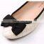 2016 shoes made in china ladies PU quilted soft ballerina with sweet bow