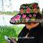 Vintage flower partten women hat canvas 3d embroidery sun visor hat