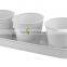PLAID 3 Metal Planting Pots In Tray - White