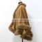 fashion cashmere cape with crystal fur trim for women