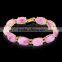 Romantic gold jewelry women 's fashion gold pink stone charm bracelet