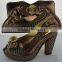 Hot sale african women's shoes design ladies handbag with ladies shoes of set 4 different colors