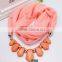 Fashion Acrylic Necklace Chiffon Scarf for Lday