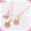 Light weight imitation gold necklace set for women, snowflake shaped cheap necklace and earring sets