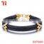 Aohua anchor bracelet jewelry, stingray leather gold plating for stainless steel and 6mm genuiine stingray leather cord