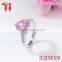 s925 sterling silver premier jewelry cubic zirconia crystal orange gemstone heart diamond wedding rings stainless steel bands
