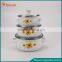 3Pcs Decal Printing Sunflower Cast Iron Cookware Enamel Pot Sets
