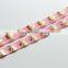 5/8" Fold Over Elastic Gold Unicorn on Carnation Pink Pattern Metallic Printed elastic band for underwear trousers
