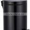 5 Liter/1.3 Gallon Round Step Color Pedal Metal Trash Bin, Stainless Steel Trash Can (Black)