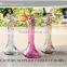 Various colored tall glass bottle vase