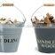 Powder coat Kindling Bucket with wooden handle