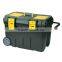 Trolley heavy duty tool box with wheel and telescopic handles