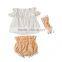 Toddler girl clothing set 3 pcs summer baby pompom clothes outfits