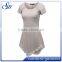 Womens Short Sleeve Various Hem Tunic Elegant Top with Lace Sexy Top