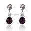 Red semi-precious luxury crystal pendant earrings fashion style women loved stud earrings wholesale 2016