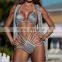 M861 Runwaylover2016 Ladies Sexy Paillette Sequins Split Bikini Swimwear
