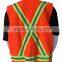 Hi-vis Orange Oxford 3 Snaps Closure Reflective Vest