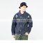 Men's washed distressed broken holes heavy denim jacket with button back