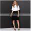Women's white simple slim fit short sleeve midriff-bearing crop top shirt/blouse