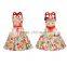 Onen Halter neck backless belted mini printing drape spaghetti strap wrap women beauty clothing dresses