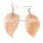 Fashion Real Natural Leaf 24K Gold Leaf Earring