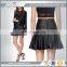 High quality ruffle design artificial leather skirt