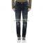 man denim leather pacth skinny fit stretch denim jeans men trousers street wear pants ripped jeans oem oed service