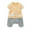 Summer children's clothing baby boy cotton short sleeved stripe climbing garment baby clothes set