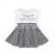 Toddler Girls Slogan & Stripe Print Skater Dress Wholesale