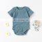 Solid Envelope Short Sleeve Organic Cotton Baby Boys' Romper