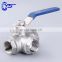 Three Way Stainless Steel Clamp connection Manual Ball Valve With Handle