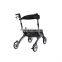 Rehabilitation medical walking aids portable lightweight rollator walker with PU seat