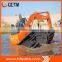 Construction excavator With side pontoon and spuds max 5m working depth floating excavator