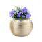 Round Silver Pink Rose Tone Metallic Porcelain  Flower Decorative Bowl Luxury Ceramic Gold Vase